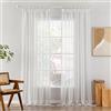 MIULEE Tende Bianca Trasparente Tenda per Interni Voile Trasparenti Camera da Letto Adatte Con Anelli Soggiorno Moderne Eleganti 2 Pezzi 140 x 260 CM