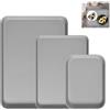 CaiYuanGJ Set di 3 vassoi di servizio, vassoio di plastica rettangolare, vassoio di servizio grigio, vassoio di servizio in plastica, vassoio antiscivolo rettangolare, per cucina, sala pranzo, caffè (grigio)
