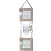 SPOTTED DOG GIFT COMPANY - Cornice Portafoto in Legno, Forma di Quadrato e Cuore da Appendere, Cornice da Parete 3 Triplo Cornice per Foto Mutiple, Grigia Bianca con Motivo Gatto