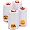 New brothread - 28 Opzioni - 4 Grandi Bobina di 5000M per tutti gli usi Filo da Cucito in Poliestere 40S/2 (Tex27) per Cucito, Quilting, Patchwork, Serger e Overlock - White