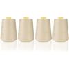 Curtzy 4pz Set Rocchetto Filo per Macchina da Cucire Poliestere Beige - Bobine per Macchina da Cucire da 11 cm con 5400 m di Filo da Ricamo - Kit Filo da Cucito per Ricamo a Mano e Macchina