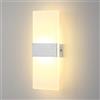 Lightsjoy Applique da Parete Interno, LED Moderno Lampada da Parete, Up Down 3000K Illuminazione da Parete per Camera da Letto Corridoio Soggiorno Scala (Bianco Caldo)