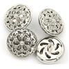 Bestowal 10PCS Tazza dei Vestiti - Rotondo del Fusto del Metallo del Fiore Della Cavità di Modo a Forma di Rotondo Set di Pulsanti in Metallo Pulsante per Cucire (23mm, Argento)