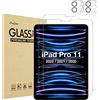 ProCase 2 + 2 Pellicola iPad Pro 11 Pollici 2022 2021 2020 2018 con Pellicola Protettiva per Fotocamera per iPad Pro 11 4a 3a 2a 1a Generazione Vetro Temperato iPad Pro 11 Antigrasso Anti-impronte