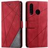SONWO Cover per Huawei P30 Lite, Flip Caso in PU Pelle Case Cover Portafoglio Custodia per Huawei P30 Lite, [Kickstand] [Slot per Schede], Rosso