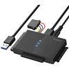FIDECO Adattatore Disco Rigido USB 3.0 per 2.5/ 3.5 HDD/SSD, convertitore SATA e IDE con alimentazione DC 12V 2A