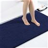 Homaxy Tappetino da bagno antiderapant,tappeto da bagno in morbida ciniglia, tappetino da bagno assorbente, lavabile in lavatrice, 60 x 120 cm, blu