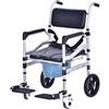 Sedia Comoda WC per Anziani Pieghevole con Rotelle, Sedia a Rotelle da  Bagno con Pedali e Schienale Ergonomico, Sgabello per Doccia con Braccioli,  Miglior Regalo per i Disabili : : Salute e