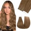 Silk-co Extension Biadesive Capelli Veri 20 PCS 30cm 20g 4 Marrone Cioccolato Extension Capelli Veri Biadesivo Lisci Tape Extension Capelli Veri Invisibili