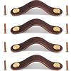 Yuaaoh Maniglie in pelle per mobili, 4 pezzi, cassetti e armadi decorativi, con viti da 16,8 cm
