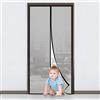 MYCARBON Zanzariera Porta Finestra Magnetica Tenda Anti Mosche per Esterno Rete Zanzariere a Calamita Traspirante(110x220, Nero)