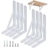 WEERSTONE Supporti per mensole a triangolo resistenti staffe per scaffalature ad angolo retto da parete facili da installare staffe da parete per mensole, accessori inclusi, confezione da 8 (bianco)