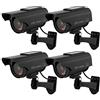 TOROTON Telecamera Finta 4 Pezzi, Telecamere Fittizie di Sorveglianza da Esterno/Interno Energia Solare Videocamera Antifurto con LED Lampeggiante CCTV d'Imitazione