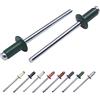 Marcopol Confezione da 100 rivetti ciechi verniciati 4,0 x 8 mm, con testa a cupola, DIN 7337, rivetti in alluminio e mandrino in acciaio, rivetti pop (100, verde muschio RAL 6005)