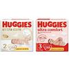 Huggies Extra Care Bebè Pannolini, Taglia 2 (3-6Kg), Confezione da 160 Pannolini & Pannolini Ultra Comfort, Taglia 3 (4-9 Kg), Confezione da 168 Pannolini