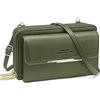 REETEE Borsa per Telefono Cellulare RFID Blocco Portafoglio da Donna - Piccola Borsa a Tracolla Grande Capacità Portamonete in Pelle - Pochette per Telefono Portatile Con Porta Carte e Tracolla