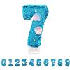 Partyhausy Candele Compleanno 7 Anno,3D a Sirena Candele, Numero 7 Candele di Compleanno Blu Candele Torta Decorazione, Adatto A Feste di Compleanno Festa Baby