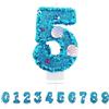 Partyhausy Candele Compleanno 5 Anno,3D a Sirena Candele, Numero 5 Candele di Compleanno Blu Candele Torta Decorazione, Adatto A Feste di Compleanno Festa Baby
