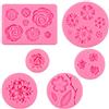 JaneYi 6 pezzi Stampi per Dolci in Silicone a Forma di Fiore Fondente Torta Stampi Decorativo Muffa del Fiore DIY Strumenti da Forno per Zucchero Caramelle Cioccolato Sapone