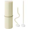 BlueBee Candles Candele in cera d'api pura per la casa - 40 candele sottili e alte + 2 supporti, combustione prolungata, per preghiere in chiesa, Hanukkah, torta di compleanno, Natale e Avvento