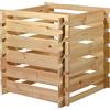 dobar® Green Label 58600FSCe - Compostiera in legno con sistema a incastro, contenitore quadrato in legno massiccio, compostiera da giardino da 320 l, kit da montare, 78 x 78 x 78 cm, colore naturale