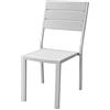 Totò Piccinni Sedia MESSICO con struttura in metallo, seduta e schienale in polietilene effetto legno (Senza Braccioli, Bianco, 1 Pz)