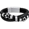 Custom4U Braccialetto 19/21 CM Corda in Cuoio Intrecciato Pelle PU da Sport Baseball Calcio/Vichingo Personalizzabile Chiusura Magnetica Saldamente Impermeabile Bracciale dell'Amicizia