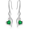Qings Orecchini Infinito Pietre Portafortuna Donna - Qings Argento Sterling 925 MaggioSmeraldo Birthstone Infinity Simbolo con Cuore Zirconi Pendente Festa della Mamma Regalo di Compleanno per Ragazze Mamm