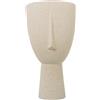 DRW Vaso viso di pavimento in ceramica in beige screziato 24 x 46 cm, base 12,5 cm