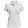 Under Armour Polo a Maniche Corte Zinger, (100) Bianco/Grigio/Argento Metallizzato, S Donna