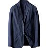 Darringls Giacca leggera da uomo, per il tempo libero, giacca sportiva in cotone e lino, estiva, da uomo, per il tempo libero, giacca estiva, giacca leggera, blazer tinta unita, 02 Marine, XXXXL