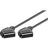 Goobay 50176 Cavo Scart 21 Poli, Placcato Nickel, Diametro 7mm, Nero, 7mm Diametro, 5m Lunghezza del Cavo