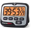 TempPro ThermoPro TM01 Timer da Cucina Digitale con Conto alla Rovescia e Cronometro Timer Orologio Magnetico con Sveglia ad Alto Volume Regolabile e Ampio Display LCD Retroilluminato