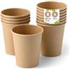 BIOZOYG 50x bicchierini caffè 200 ml / 8 oz, Ø 80 mm marrone - bicchieri carta senza plastica e con materiali sostenibili - bicchierini caffe carta