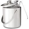 Relaxdays Cestello Ghiaccio Rotondo con Coperchio, Portaghiaccio per Bar, Party, 1,5 L, HxLxP: 17 x 15 x 15cm, Argento, Acciaio Inox, Set da 1