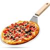 Relaxdays Pala per Pizza, in Acciaio Inox, Manico Pieghevole Legno, Paletta  Pane da Forno 24x25,5cm