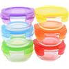 ARSUK Barattoli per alimenti per bambini, Scatola di Vetro riutilizzabile contenitore ermetico con coperchio impilabile a microonde in lavastoviglie (6 pezzi)