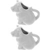 Operitacx 2 brocche in ceramica, per caffè, per latte, a forma di mucca, in porcellana, con manico per la cucina