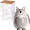 SPOTTED DOG GIFT COMPANY - Barattolo da cucina a forma di gatto con cuore - per tè, caffè e zucchero - idee regalo per donna, uomo e amanti dei gatti - in ceramica - bianco