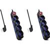 Ewent EW3855 Multipresa Elettrica 12 posti 4 polivalenti (Schuko 10/16A) e 8 bivalenti ITA 10/16A, Spina 16A, cavo 1.5 mt, colore nero (Confezione da 2)