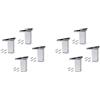 Emuca 2039725 Piede con Viti di Fissaggio per Mobile, Verniciato Alluminio, H 100mm, Set di 8 Pezzi