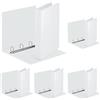 Esselte Essentials Panorama Binder Personalizzabile Ad Anelli 4-30-D - F.To 22 X 30 Cm - Bianco - 49703, Dorso 5 cm (Confezione da 5)