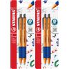 Stabilo Penna a sfera Ecosostenibile pointball - CO2 neutral - Pack da 2 - Blu (Confezione da 2)