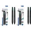 OSAMA 4 MULTI penna a sfera quattro colori, ALL BLACK, pack da 2 pezzi, OW 84005560 (Confezione da 2)