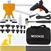 Mookis Kit Ripara Ammaccature 34PCS Tirabolli per Carrozzeria Dent Repair Kit con Estrattore per Ammaccature in Oro, Martello e Borsa Portatile