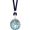 ASTER ALHELÍ - Ciondolo dell'Albero della Vita Donna Uomo Placcato Argento Zamak - Collana di Pietre Naturali Colori Amuleto di Protezione - Ideale per un Regalo (Turchese)