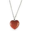 ASTER ALHELÍ - Collana Donna di Pietre Semipreziose a Forma di Cuore - Gioielli Donna Ciondolo Amuleto con Catena in Acciaio Inossidabile - Ideale da Regalare (Diaspro Rosso)