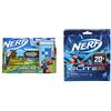 Nerf Minecraft, martello lancia-dardi Stormlander, lancia 3 dardi, include 3 dardi Nerf Elite, impugnatura di armamento a retroazione & Confezione ricarica 20 dardi Nerf Elite 2.0