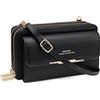 REETEE Borsa per telefono cellulare da donna RFID blocco portafoglio piccola borsa a tracolla grande capacità portamonete da donna in pelle pochette per telefono portatile con porta carte e tracolla,