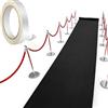 Shappy Tappeto Runner Tappeto da Passatoia di 55gsm Spessore con 1 Pezzo Nastro per Matrimonio Natale Halloween Ringraziamento Esterni, Corridoio Nozze (Nero, 2,6 x 30 Piedi)